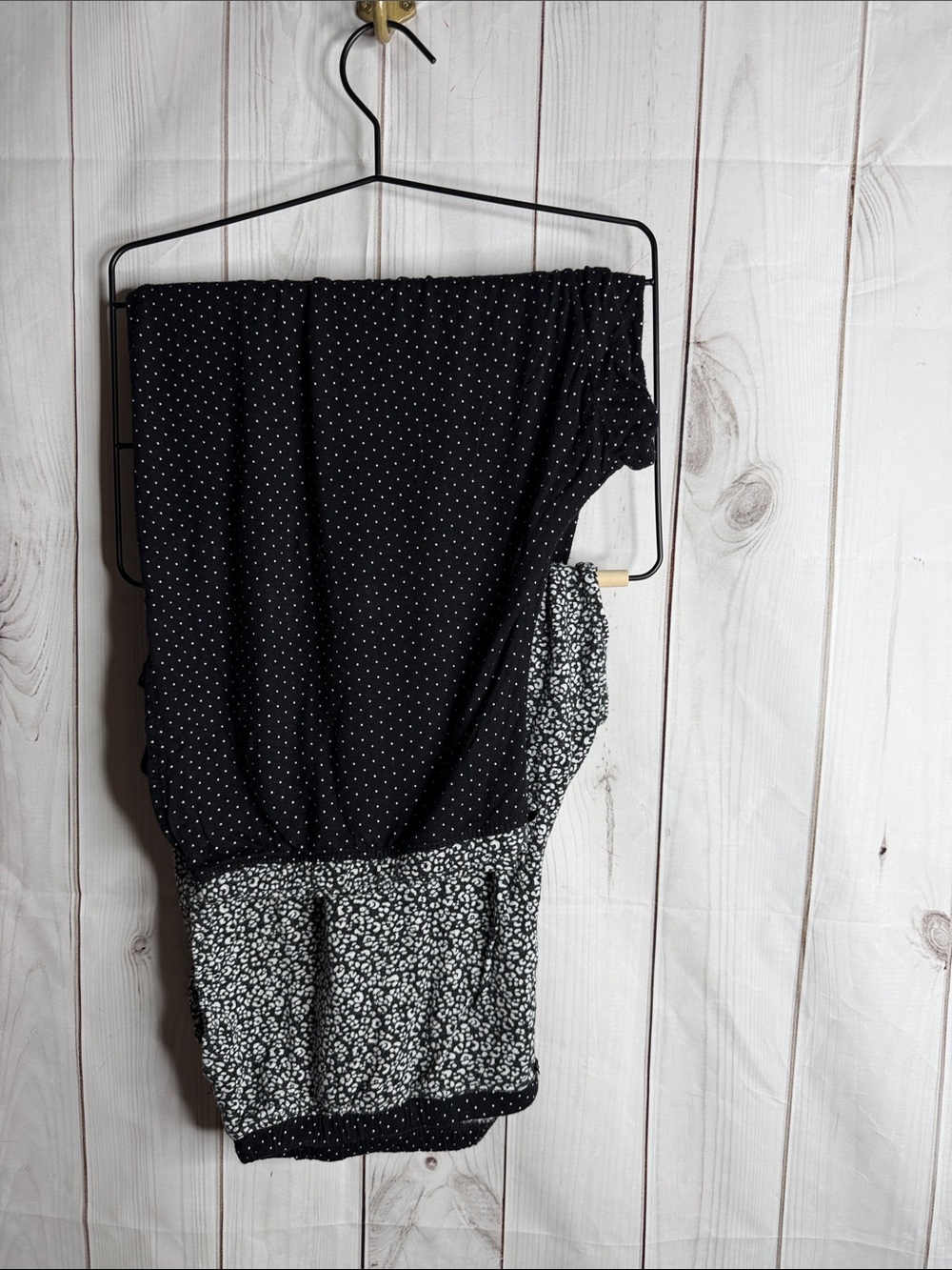 Womens 2pc sleep pant capris Black Polka Dot & Floral xl(16-18)- 1099